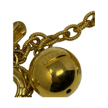 Load image into Gallery viewer, Moschino Gold Chain Charm Heart Razor Blade Timble Belt