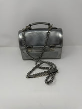 Load image into Gallery viewer, Moschino Silver Leather Lunch Box Bag
