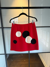 Load image into Gallery viewer, Moschino Size 6 Red & Black Polka Dot Mini Skirt