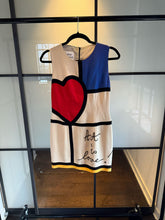 Load image into Gallery viewer, Moschino Cheap & Chic Blue & Ivory Art Is Love Sheath Dress