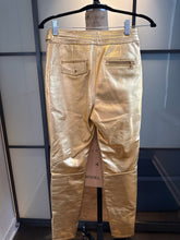 Load image into Gallery viewer, Moschino x H&M Size 0 Gold Leather Moto Pants