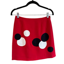 Load image into Gallery viewer, Moschino Size 6 Red & Black Polka Dot Mini Skirt