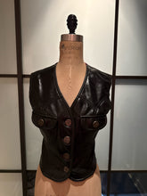 Load image into Gallery viewer, Moschino Size 10 Black Faux Leather Vest Vintage