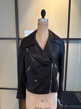 Load image into Gallery viewer, Moschino Black Size it 42 Leather Biker Moto Jacket