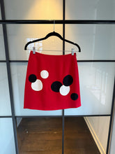 Load image into Gallery viewer, Moschino Size 6 Red & Black Polka Dot Mini Skirt