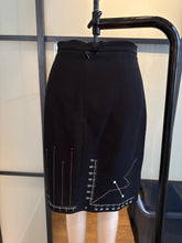Load image into Gallery viewer, Moschino Cheap & Chic Black Red Measurements Mini Skirt