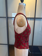 Load image into Gallery viewer, Moschino Red & Taupe Polka Dot Criss Cross Vest