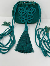 Load image into Gallery viewer, Yves Saint Laurent Green Suede Bucket Evening Bag 1980s