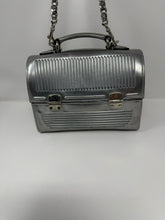Load image into Gallery viewer, Moschino Silver Leather Lunch Box Bag