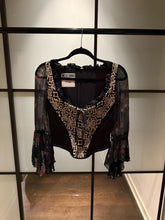 Load image into Gallery viewer, Moschino Couture Black Floral Corset With Floral Sleeves