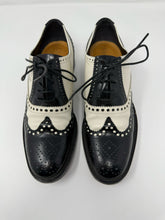 Load image into Gallery viewer, Christian Dior Black & White Leather Wing Tip Spectator Loafers