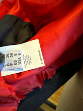 Load image into Gallery viewer, Moschino Size 6 Red & Black Wool Knit Cropped Bomber Jacket