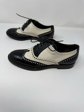 Load image into Gallery viewer, Christian Dior Black & White Leather Wing Tip Spectator Loafers