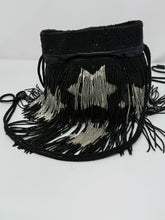 Load image into Gallery viewer, Saint Laurent Black & Silver Beaded Star Fringe Bucket Evening Bag