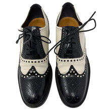 Load image into Gallery viewer, Christian Dior Black & White Leather Wing Tip Spectator Loafers