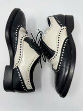 Load image into Gallery viewer, Christian Dior Black & White Leather Wing Tip Spectator Loafers