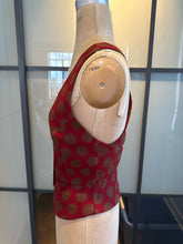 Load image into Gallery viewer, Moschino Red & Taupe Polka Dot Criss Cross Vest