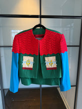 Load image into Gallery viewer, Moschino Cheap & Chic Green & Red Wool House Curtains Skirt Suit