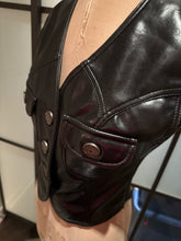 Load image into Gallery viewer, Moschino Size 10 Black Faux Leather Vest Vintage