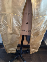 Load image into Gallery viewer, Moschino x H&M Size 0 Gold Leather Moto Pants