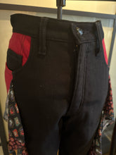 Load image into Gallery viewer, Moschino Black & Red Ruffle Trim Cropped Pants