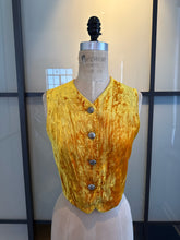 Load image into Gallery viewer, VotreNom Yellow Crushed Velvet Fitted Vest
