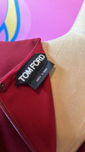 Load image into Gallery viewer, Tom Ford Burgundy V-Neck Long Sleeve  Dress
