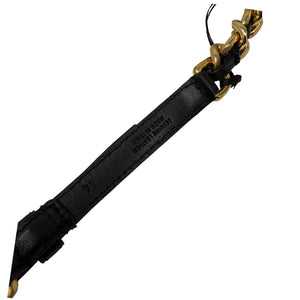 Moschino Gold Metal Chain Black Leather Belt