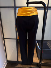 Load image into Gallery viewer, Moschino Black &amp; Yellow Satin Bow Pants
