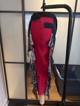 Load image into Gallery viewer, Moschino Black &amp; Red Ruffle Trim Cropped Pants
