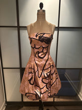 Load image into Gallery viewer, Moschino Size 6 Peach Strapless Funny Face Dress
