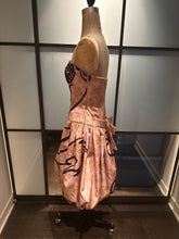 Load image into Gallery viewer, Moschino Size 6 Peach Strapless Funny Face Dress
