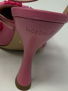 Moschino 35 Pink Sugar Flower Heels Sandals NEW