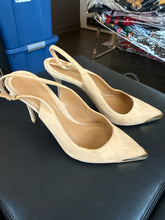 Load image into Gallery viewer, Alexander McQueen 38 Tan Suede Leather Slingbacks Heels Shoes
