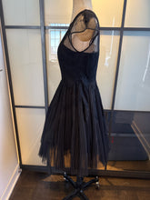 Load image into Gallery viewer, MCQ Alexander McQueen Size IT 36 Black Tulle Feather Lace Dress
