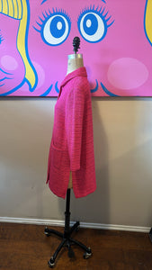 St. John Size 8 Pink Knit Boucle Coat