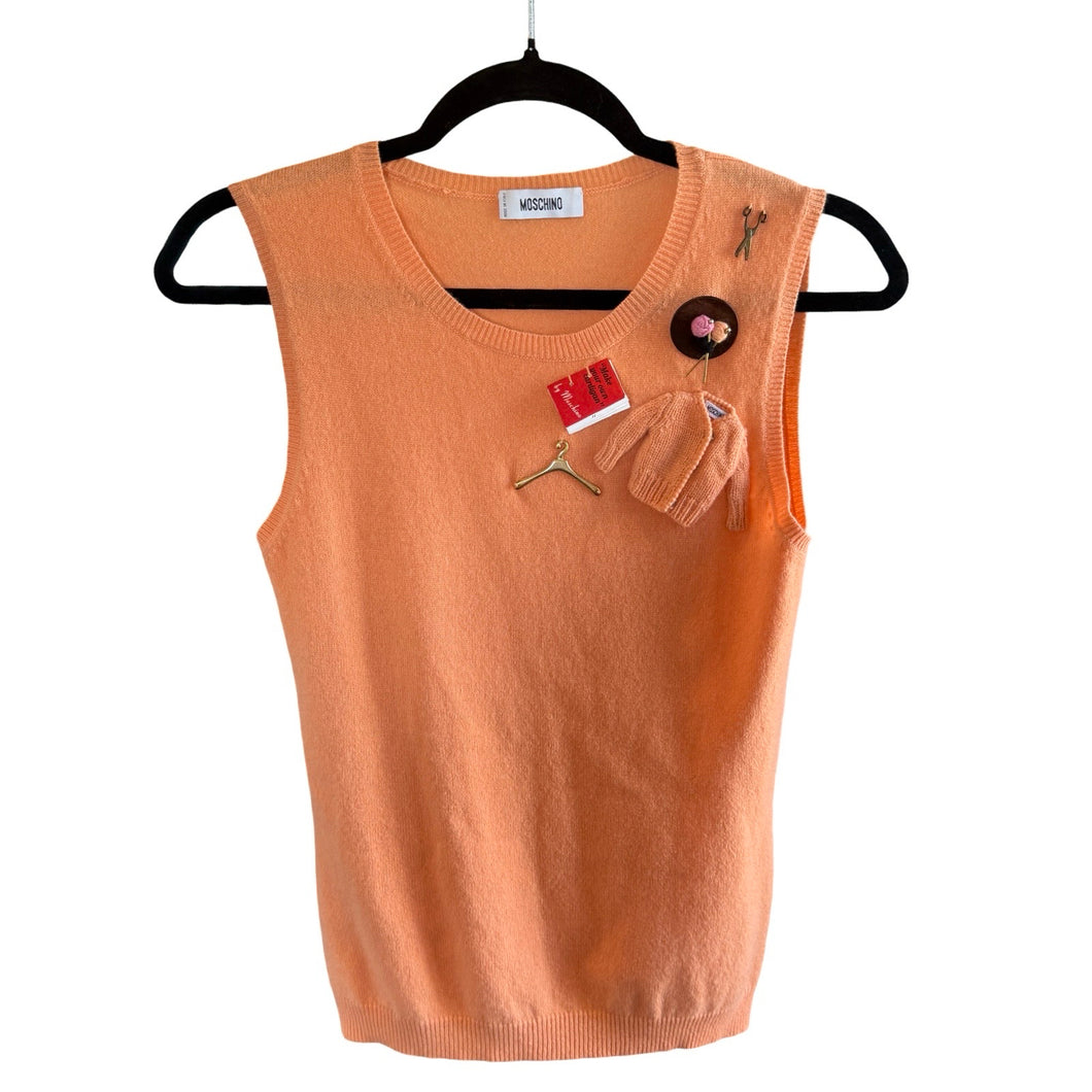 Moschino Peach Cashmere Knit Knitting Sweater