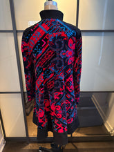 Load image into Gallery viewer, Versace Collection Size 42 Black &amp; Pink Wool &amp; Velvet Funnel Neck Coat
