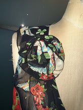Load image into Gallery viewer, Moschino Size 6 Black &amp; Red Silk Cherry Butterfly Blouse Ruffle

