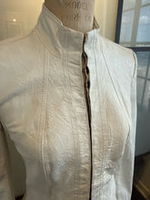 Load image into Gallery viewer, Burberry Size 38 Ivory White Leather Hook Eye Jacket
