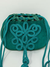 Load image into Gallery viewer, Yves Saint Laurent Green Suede Bucket Evening Bag 1980s
