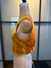 Load image into Gallery viewer, VotreNom Yellow Crushed Velvet Fitted Vest
