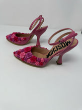 Load image into Gallery viewer, Moschino 35 Pink Sugar Flower Heels Sandals NEW

