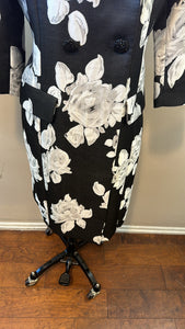 St. John Size 6 Black & White Silk Blend Coat