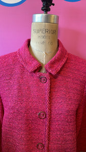 St. John Size 8 Pink Knit Boucle Coat