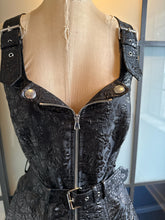 Load image into Gallery viewer, Moschino Size 6 Black Moto Silver Snaps Dress
