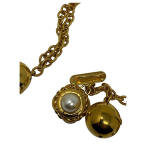 Moschino Gold Chain Charm Heart Razor Blade Timble Belt