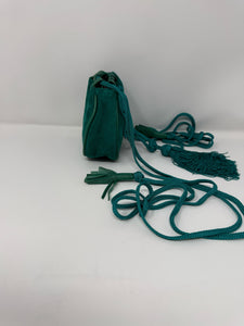 Yves Saint Laurent Green Suede Bucket Evening Bag 1980s