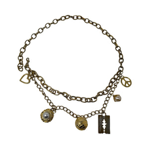 Moschino Gold Chain Charm Heart Belt