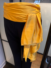 Load image into Gallery viewer, Moschino Black &amp; Yellow Satin Bow Pants
